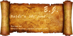 Balás József névjegykártya